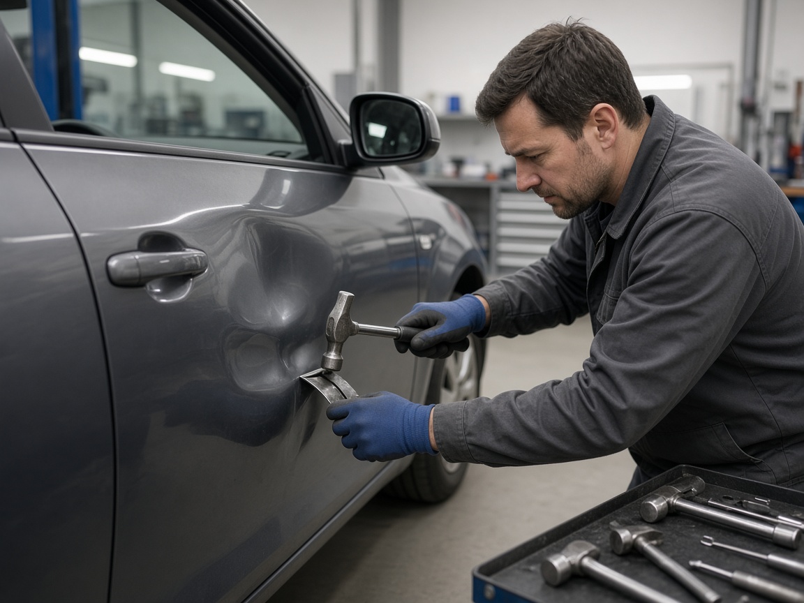 Fahrzeug während der Instandsetzung
